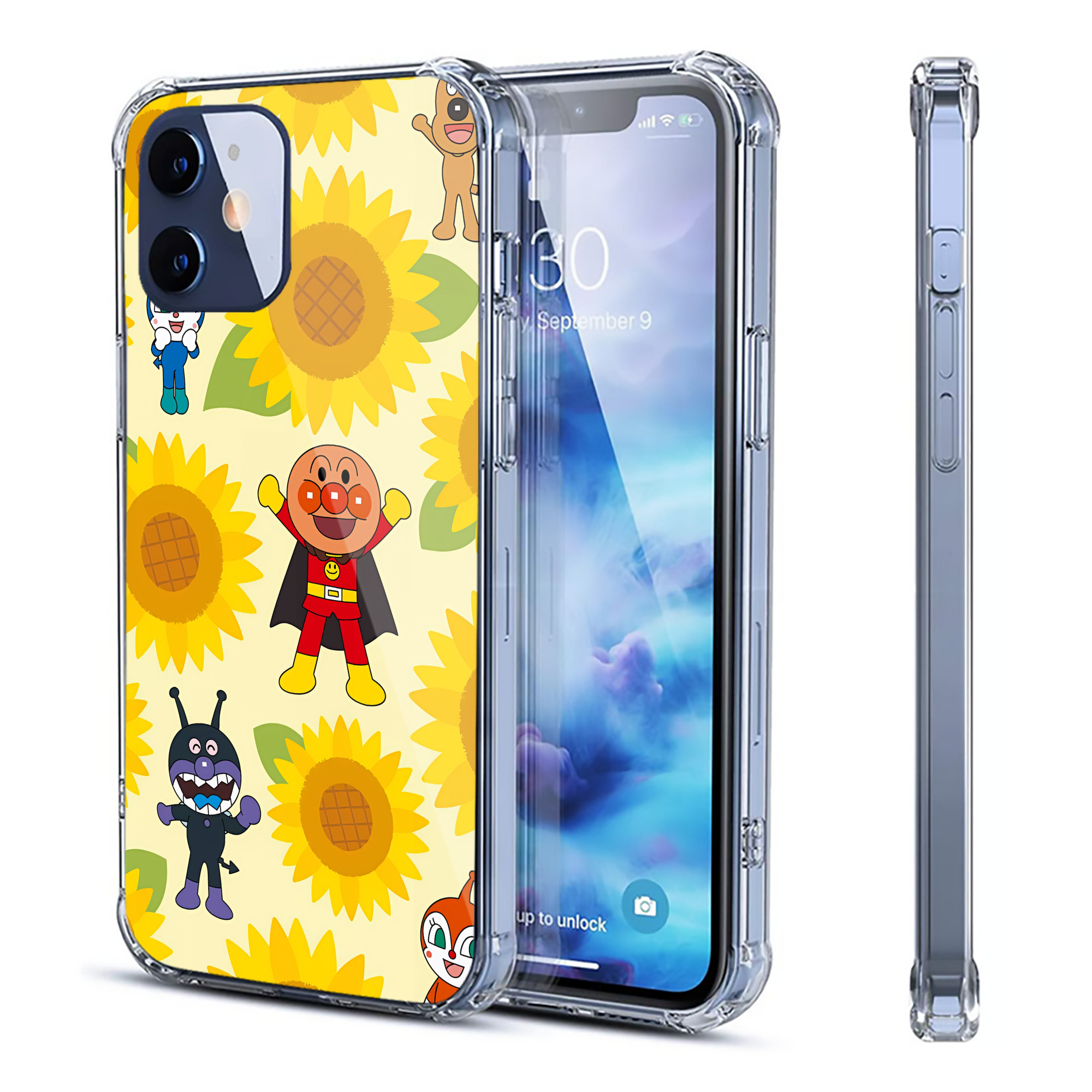 （画像用） アンパンマン Anpanman 【iPhone 12シリーズ対応】透明スマホケース（クリアソフトケース）